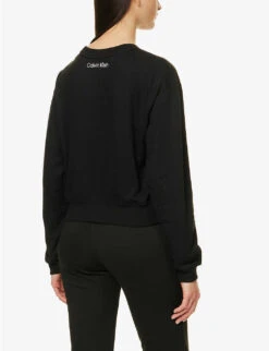 Calvin Klein 1996 Lounge Logo-print Cotton And Recycled-cotton Sweatshirt 8 Calvin Klein 1996 Lounge Logo-print Cotton And Recycled-cotton Sweatshirt -Whistles Closet Shop R04096764 BLACK ALT03