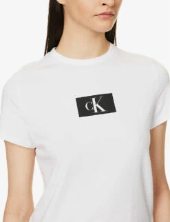 Calvin Klein 1996 Lounge Logo-print Recycled Cotton-blend Top 9 Calvin Klein 1996 Lounge Logo-print Recycled Cotton-blend Top -Whistles Closet Shop R04096770 WHITE ALT04