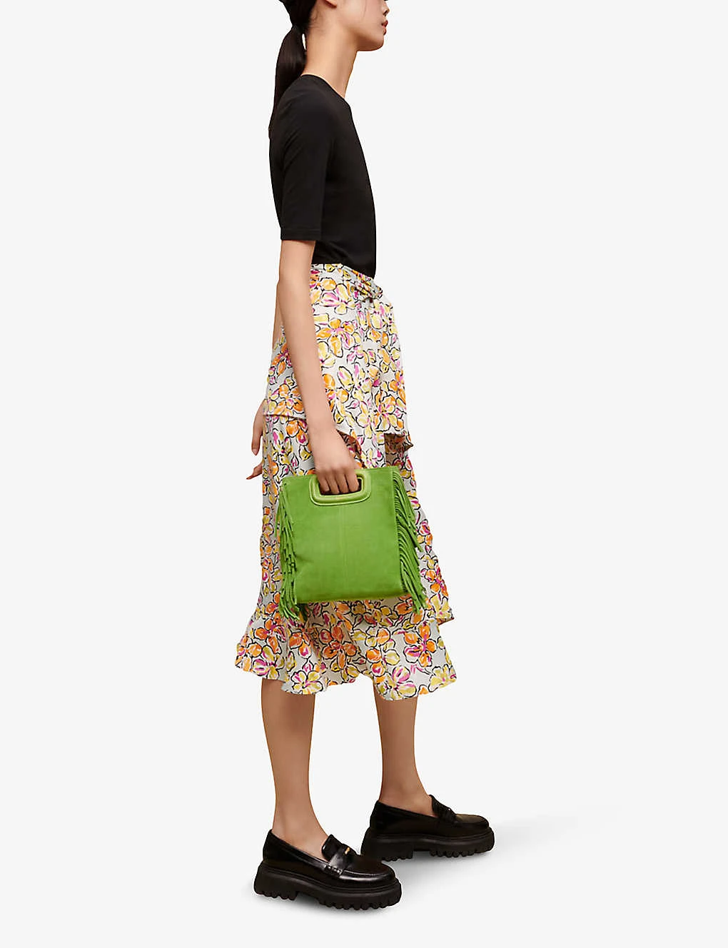 Maje Floral-print Stretch Cotton-blend Midi Dress 3 Maje Floral-print Stretch Cotton-blend Midi Dress - Image 3