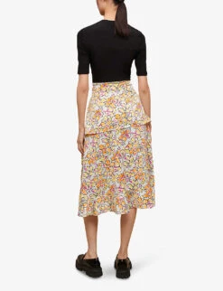 Maje Floral-print Stretch Cotton-blend Midi Dress 8 Maje Floral-print Stretch Cotton-blend Midi Dress -Whistles Closet Shop R04101504 IMPRIME ALT03