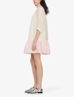 Sandro Yarely Tie-dye Linen-blend Mini Dress 7 Sandro Yarely Tie-dye Linen-blend Mini Dress -Whistles Closet Shop R04102400 NATURELS ALT02