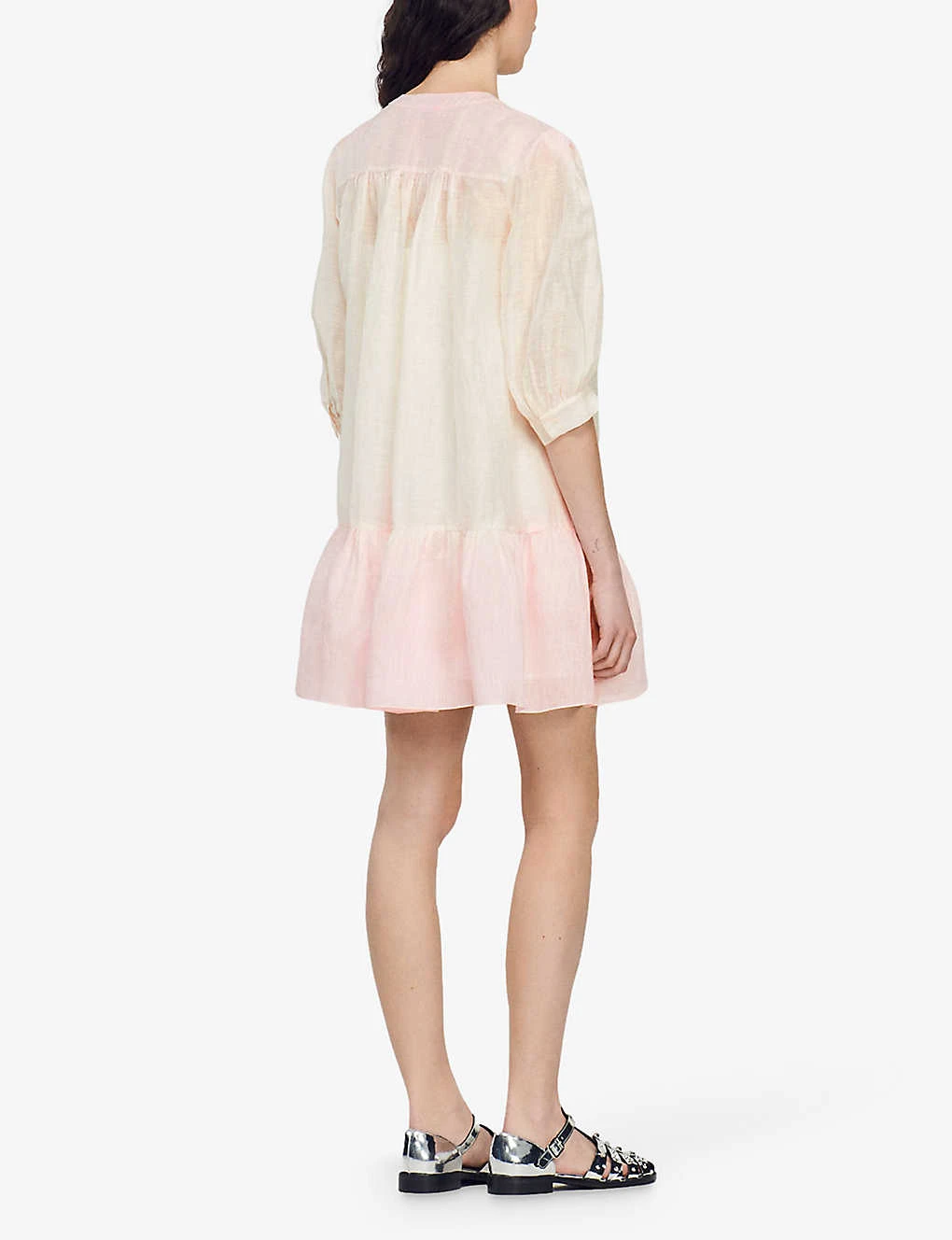 Sandro Yarely Tie-dye Linen-blend Mini Dress 4 Sandro Yarely Tie-dye Linen-blend Mini Dress - Image 4