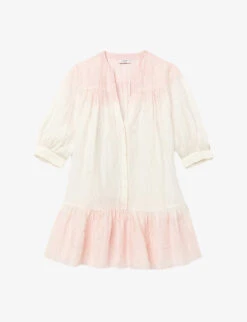 Sandro Yarely Tie-dye Linen-blend Mini Dress