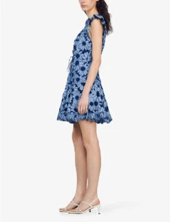 Sandro Daisy-guipure Woven Mini Dress -Whistles Closet Shop R04102427 BLEUS ALT02