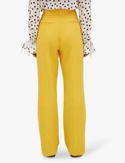 CLAUDIE PIERLOT Player Flared-leg Mid-rise Wool-blend Trousers 9 CLAUDIE PIERLOT Player Flared-leg Mid-rise Wool-blend Trousers -Whistles Closet Shop R04103265 JAUNESORANGES ALT03