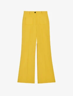 CLAUDIE PIERLOT Player Flared-leg Mid-rise Wool-blend Trousers