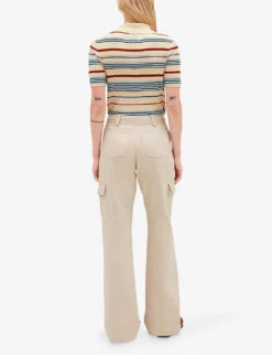 CLAUDIE PIERLOT Peter Side-pocket Stretch-cotton Cargo Trousers -Whistles Closet Shop R04103391 ROSES ALT03