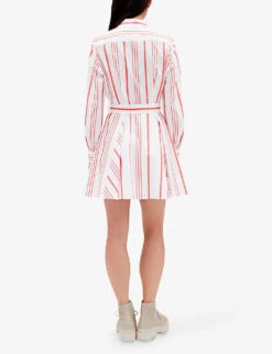 CLAUDIE PIERLOT Rizzo Stripe-pattern Tie-waist Cotton Mini Dress -Whistles Closet Shop R04103394 DIVERS ALT03