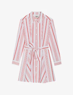 CLAUDIE PIERLOT Rizzo Stripe-pattern Tie-waist Cotton Mini Dress