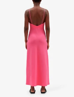 CLAUDIE PIERLOT Cut-out Woven Maxi Dress 8 CLAUDIE PIERLOT Cut-out Woven Maxi Dress -Whistles Closet Shop R04103483 ROSES ALT03