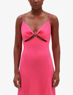 CLAUDIE PIERLOT Cut-out Woven Maxi Dress 9 CLAUDIE PIERLOT Cut-out Woven Maxi Dress -Whistles Closet Shop R04103483 ROSES ALT04