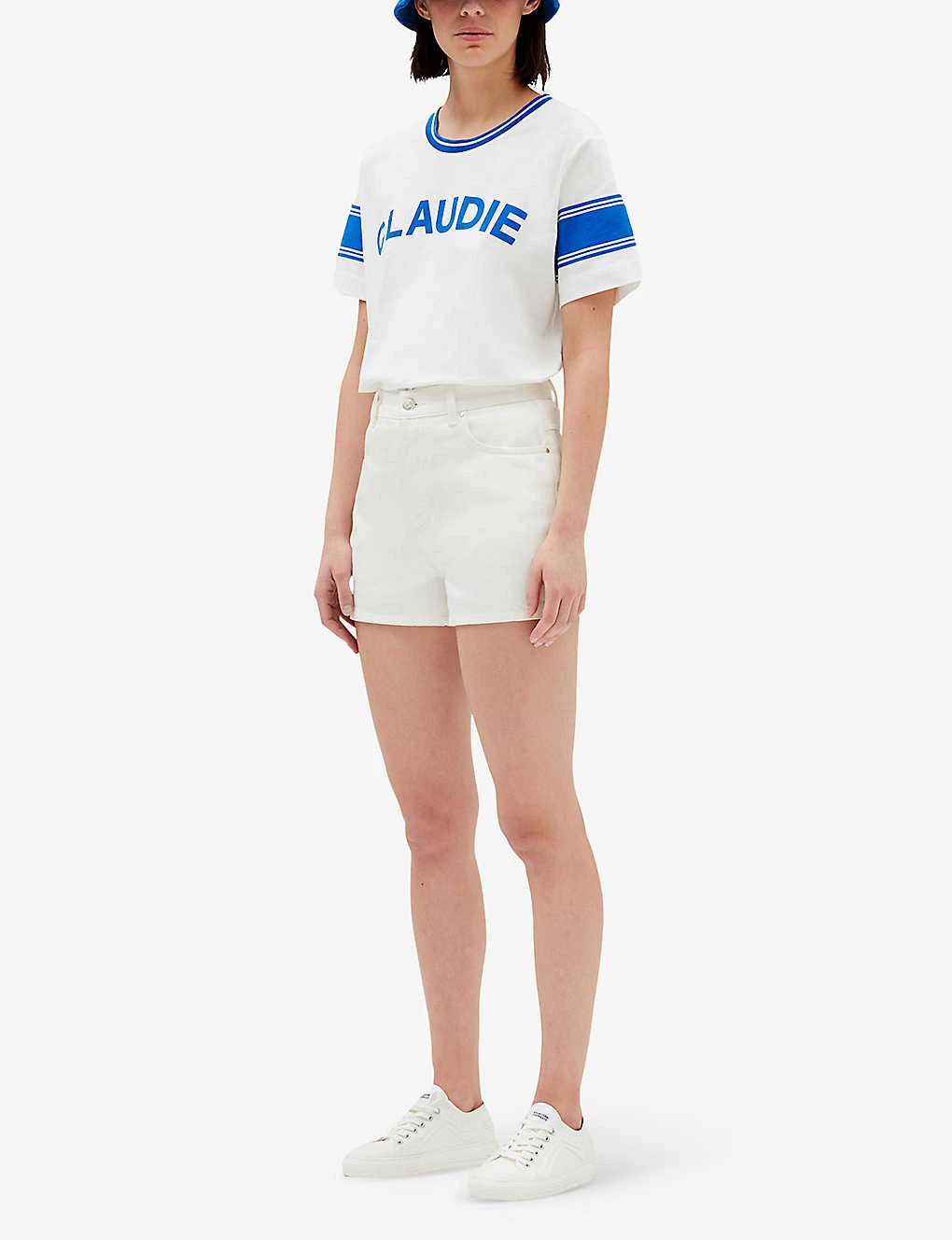 CLAUDIE PIERLOT Themus Logo-print Striped Cotton-jersey T-shirt 2 CLAUDIE PIERLOT Themus Logo-print Striped Cotton-jersey T-shirt - Image 2