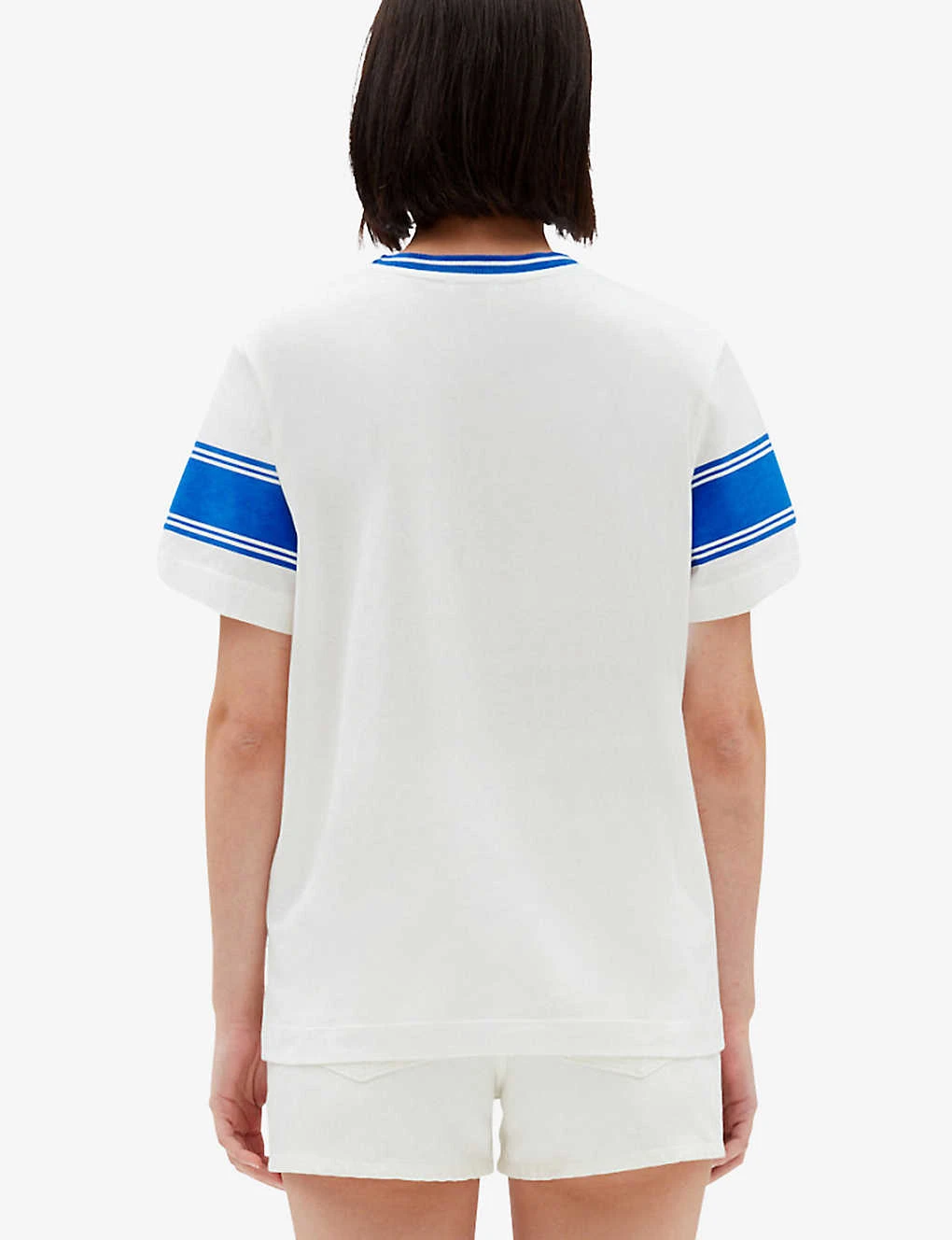 CLAUDIE PIERLOT Themus Logo-print Striped Cotton-jersey T-shirt 4 CLAUDIE PIERLOT Themus Logo-print Striped Cotton-jersey T-shirt - Image 4