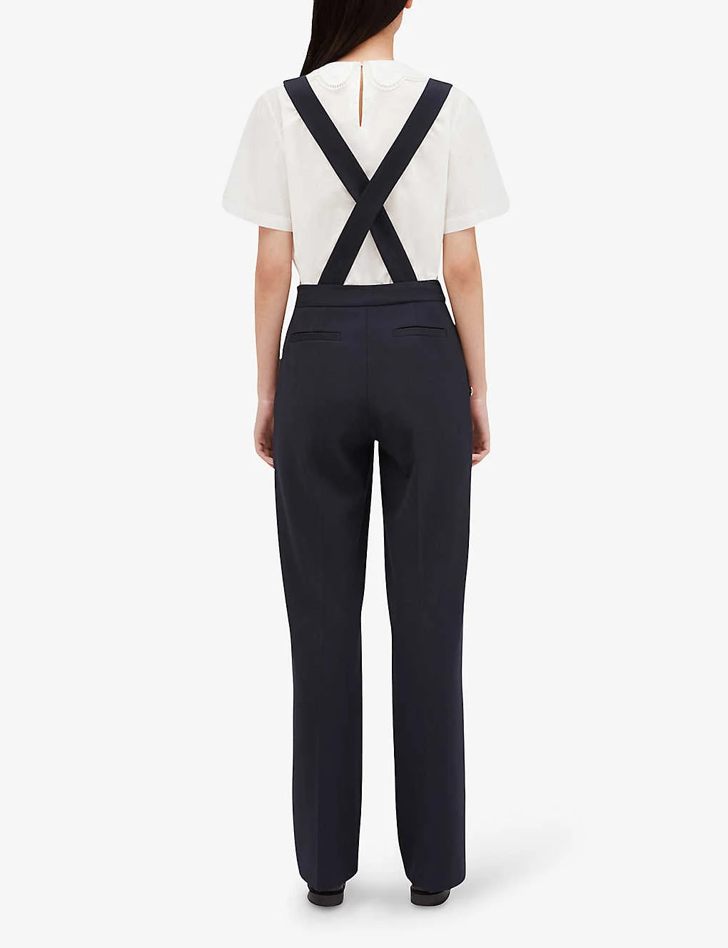 CLAUDIE PIERLOT Pames Braces-trim Stretch-woven Trousers 3 CLAUDIE PIERLOT Pames Braces-trim Stretch-woven Trousers - Image 3