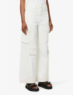 Hailey Patch-pocket Straight-leg High-rise Stretch-cotton Jeans 9 Hailey Patch-pocket Straight-leg High-rise Stretch-cotton Jeans -Whistles Closet Shop R04104676 WHITE ALT02