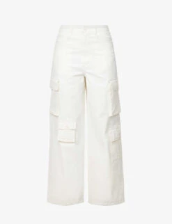 Hailey Patch-pocket Straight-leg High-rise Stretch-cotton Jeans