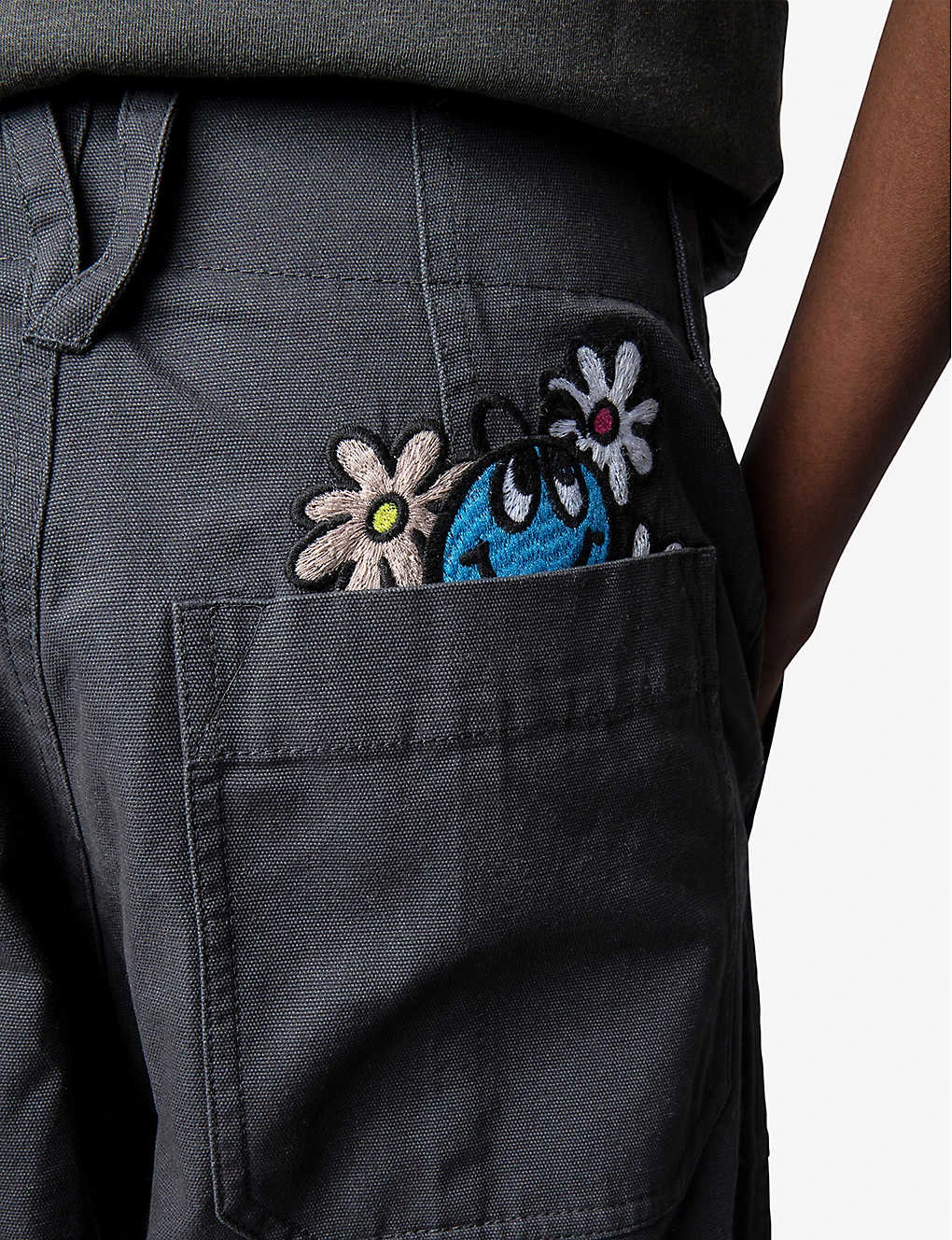 Zadig & Voltaire Embroidered Cropped Straight Mid-rise Cotton Trousers 5 Zadig & Voltaire Embroidered Cropped Straight Mid-rise Cotton Trousers - Image 5