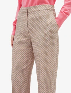 CLAUDIE PIERLOT Palace Geometric Floral-print Woven Trousers -Whistles Closet Shop R04105509 DIVERS ALT04