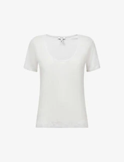 Reiss Frances Scoop-neck Linen T-shirt