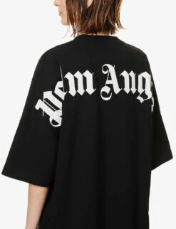 Palm Angels Oversized Logo-print Cotton-jersey T-shirt 9 Palm Angels Oversized Logo-print Cotton-jersey T-shirt -Whistles Closet Shop R04107184 BLACKWHITE ALT04