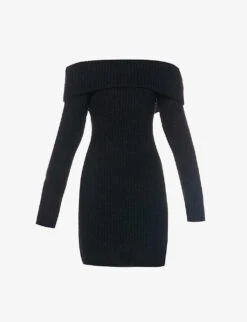 Jayne Off-the-shoulder Alpaca Wool-blend Mini Dress