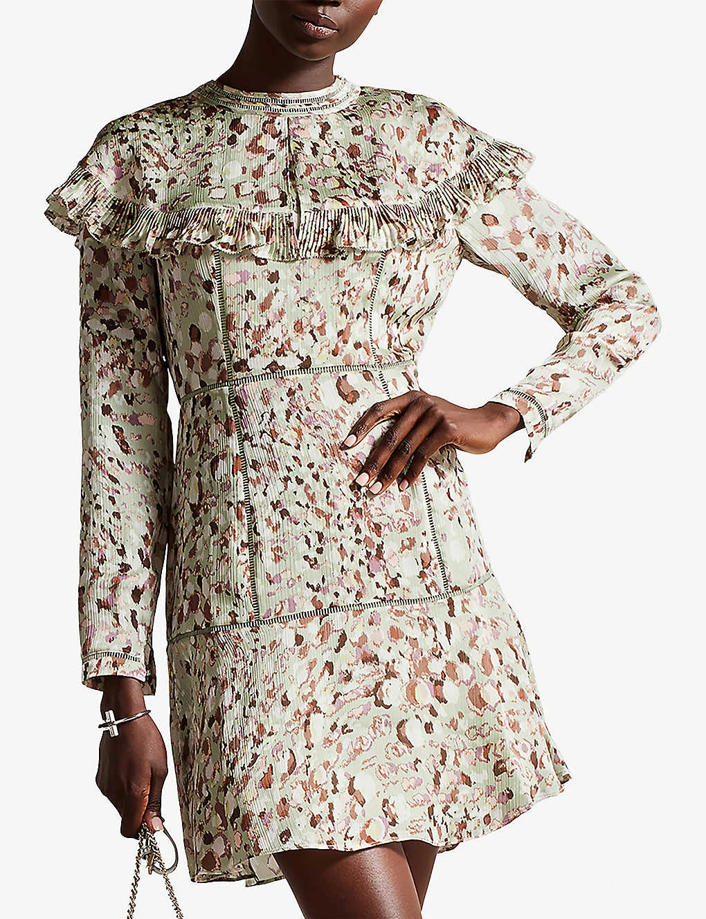 Ted Baker Orrsett Camo Fit-and-flare Recycled-polyester Mini Dress 3 Ted Baker Orrsett Camo Fit-and-flare Recycled-polyester Mini Dress - Image 3