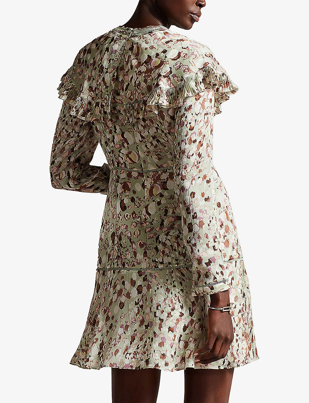 Ted Baker Orrsett Camo Fit-and-flare Recycled-polyester Mini Dress 4 Ted Baker Orrsett Camo Fit-and-flare Recycled-polyester Mini Dress - Image 4