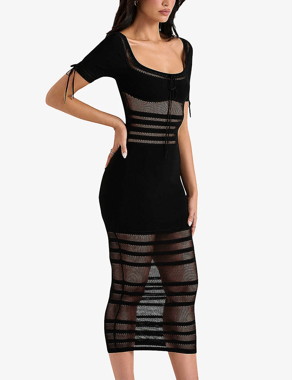 Lilla Panelled Knitted Midi Dress 3 Lilla Panelled Knitted Midi Dress - Image 3