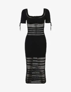Lilla Panelled Knitted Midi Dress