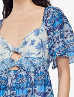 Sandro Floral-print Woven Maxi Dress 9 Sandro Floral-print Woven Maxi Dress -Whistles Closet Shop R04111270 BLEUS ALT04