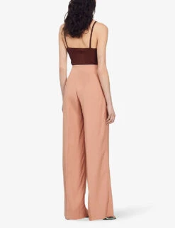 Sandro Checked Wide-leg High-rise Woven Trousers 8 Sandro Checked Wide-leg High-rise Woven Trousers -Whistles Closet Shop R04111278 BRUNS ALT03