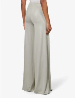 Farrah Wide-leg Mid-rise Stretch-jersey Trousers -Whistles Closet Shop R04111582 DARKPEARL ALT03