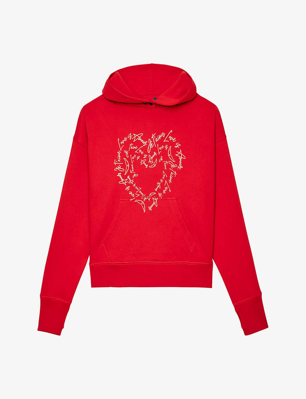 Zadig & Voltaire Mia Heart-print Cotton-jersey Hoody 1 Zadig & Voltaire Mia Heart-print Cotton-jersey Hoody
