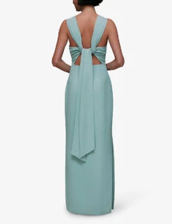Whistles Tie Back Stretch-crepe Maxi Dress 9 Whistles Tie Back Stretch-crepe Maxi Dress -Whistles Closet Shop R04118636 ALT03