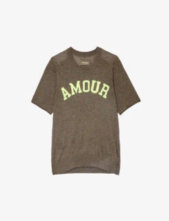 Zadig & Voltaire Ida Amour-slogan Cashmere T-shirt