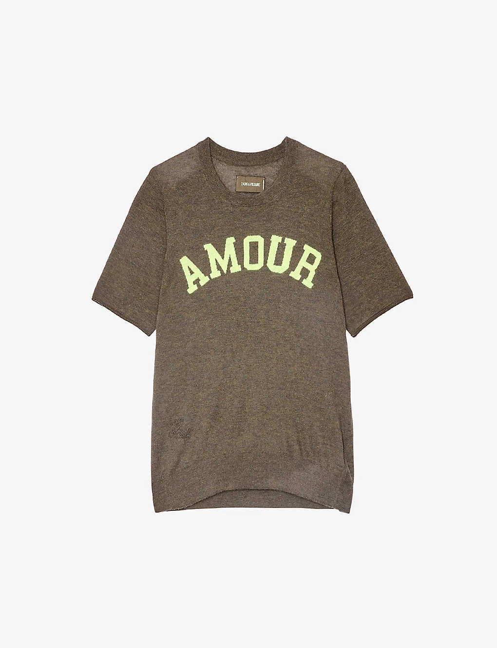 Zadig & Voltaire Ida Amour-slogan Cashmere T-shirt 1 Zadig & Voltaire Ida Amour-slogan Cashmere T-shirt
