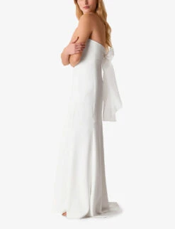 Whistles Ellis Bow-detail Strapless Woven Wedding Dress -Whistles Closet Shop R04121172 IVORY ALT02