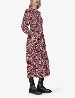 Whistles Animal-print Puff-sleeved Woven Midi Dress 7 Whistles Animal-print Puff-sleeved Woven Midi Dress -Whistles Closet Shop R04121814 MULTICOLOURED ALT02