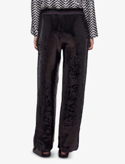 THE KOOPLES Wide-leg Mid-rise Sequinned Trousers 8 THE KOOPLES Wide-leg Mid-rise Sequinned Trousers -Whistles Closet Shop R04122313 BLA01 ALT03
