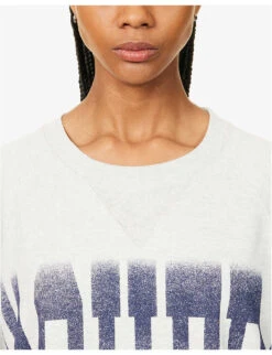 Logo-print Oversized Cotton Sweatshirt -Whistles Closet Shop R04123218 GREY ALT04