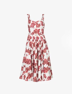 Elita Floral-print Cotton Midi Dress