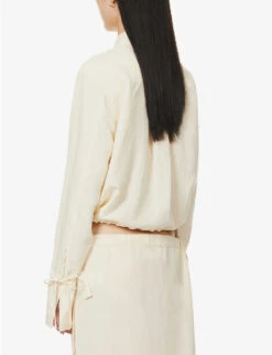 Toteme Boxy-fit Drawstring Hem Woven Shirt -Whistles Closet Shop R04124843 VANILLA ALT03