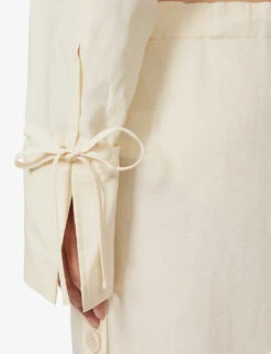 Toteme Boxy-fit Drawstring Hem Woven Shirt -Whistles Closet Shop R04124843 VANILLA ALT05