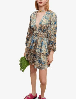 Maje Ritaca Abstract-pattern Woven Mini Dress 7 Maje Ritaca Abstract-pattern Woven Mini Dress -Whistles Closet Shop R04125518 IMPRIME ALT02