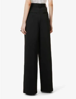 GOOD AMERICAN Scuba Wide-leg High-rise Stretch-woven Trousers 7 GOOD AMERICAN Scuba Wide-leg High-rise Stretch-woven Trousers -Whistles Closet Shop R04125907 BLACK001 ALT02