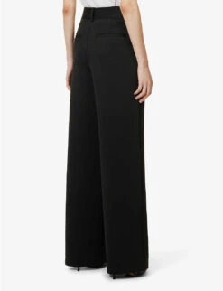 GOOD AMERICAN Scuba Wide-leg High-rise Stretch-woven Trousers 8 GOOD AMERICAN Scuba Wide-leg High-rise Stretch-woven Trousers -Whistles Closet Shop R04125907 BLACK001 ALT03