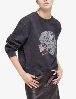 THE KOOPLES Tiger-print Crew-neck Cotton Jumper 7 THE KOOPLES Tiger-print Crew-neck Cotton Jumper -Whistles Closet Shop R04127683 BLA55 ALT02