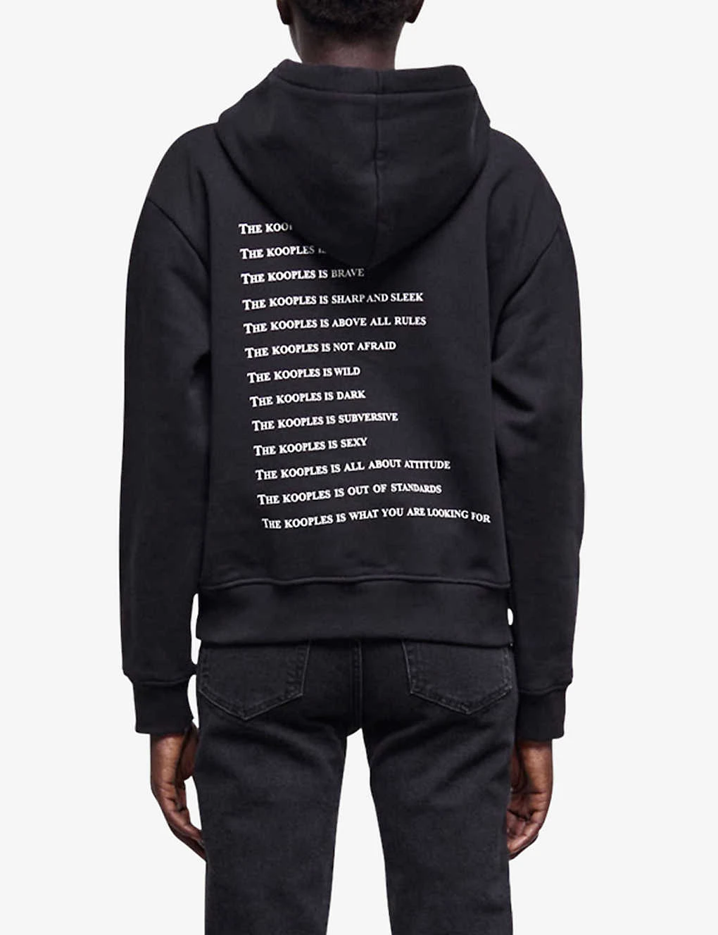 THE KOOPLES Graphic-print Rhinestone-embellished Cotton-jersey Hoody 4 THE KOOPLES Graphic-print Rhinestone-embellished Cotton-jersey Hoody - Image 4