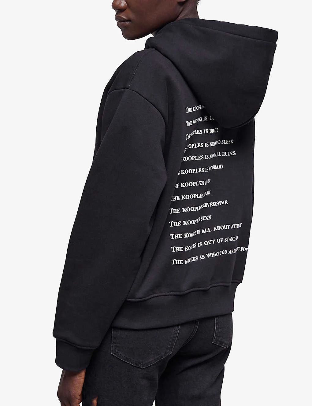 THE KOOPLES Graphic-print Rhinestone-embellished Cotton-jersey Hoody 5 THE KOOPLES Graphic-print Rhinestone-embellished Cotton-jersey Hoody - Image 5