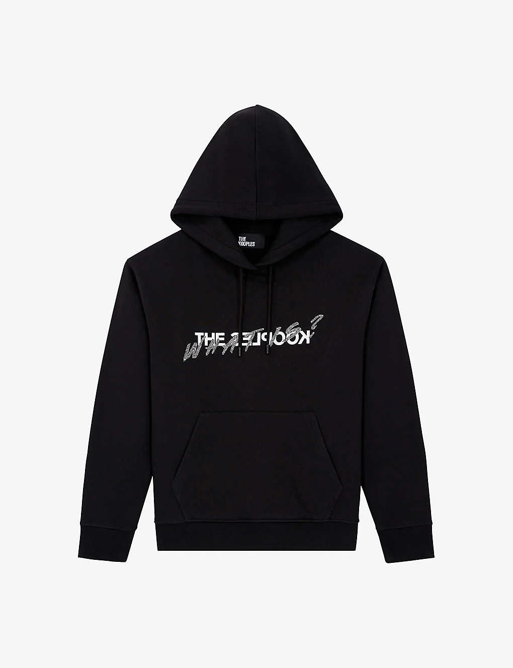 THE KOOPLES Graphic-print Rhinestone-embellished Cotton-jersey Hoody 1 THE KOOPLES Graphic-print Rhinestone-embellished Cotton-jersey Hoody